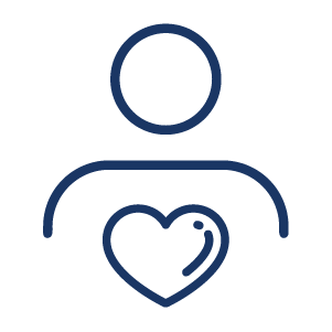 icon illustrating a heart inside of a person