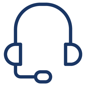 illustration of headphones and microphone that customer service employees wear