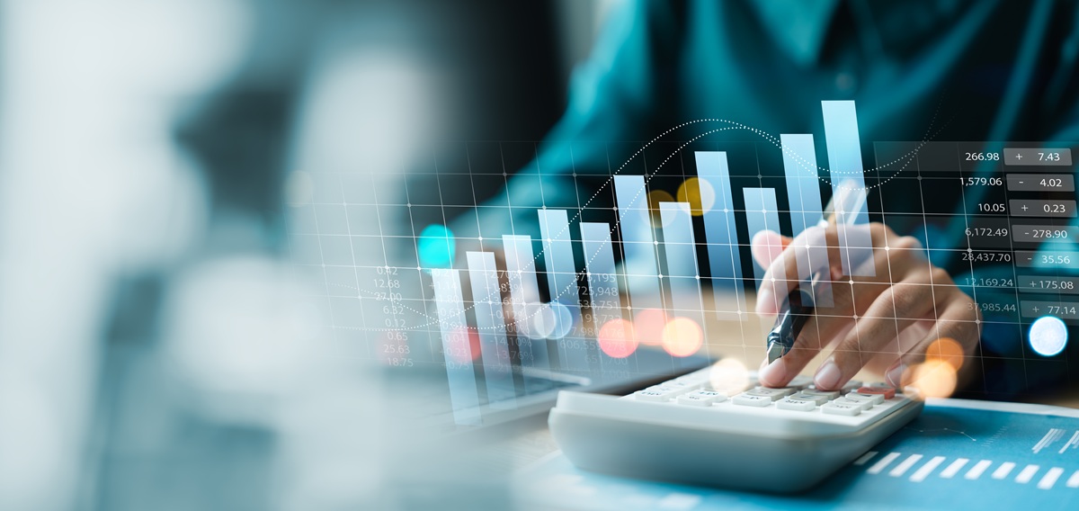 Illustration of a person using a computer reviewing data