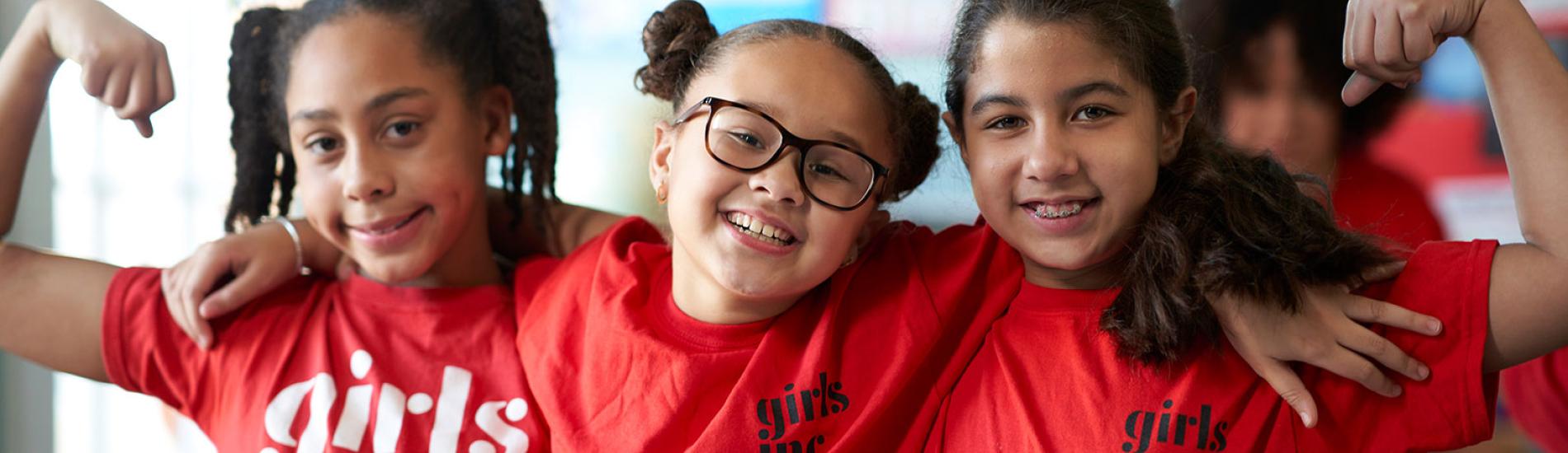 Three girls from Girls Inc.