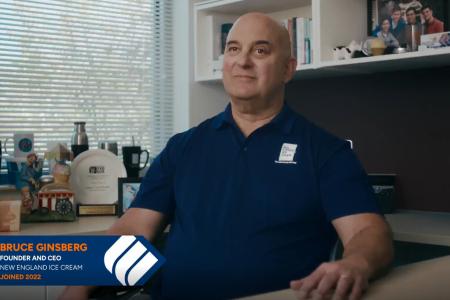 Bruce Ginsberg, founder and CEO of New England Ice Cream, sits at his desk and tells us what the secret to his success