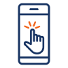 Icon of hand clicking a mobile phone