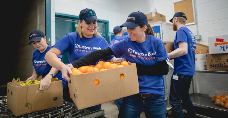 Eastern Bank volunteers at soup kitchen