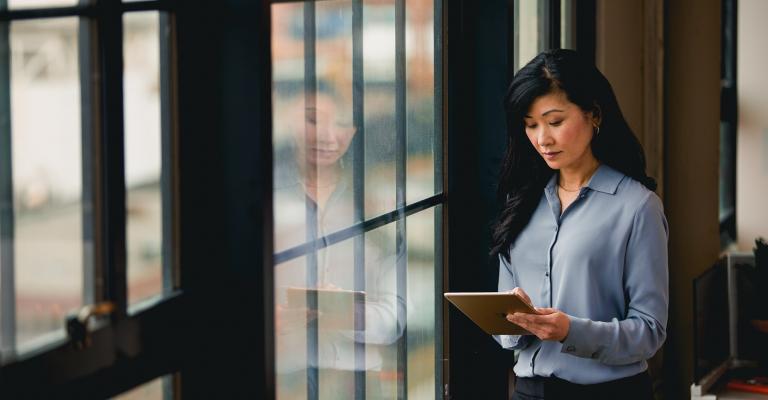 Woman on tablet