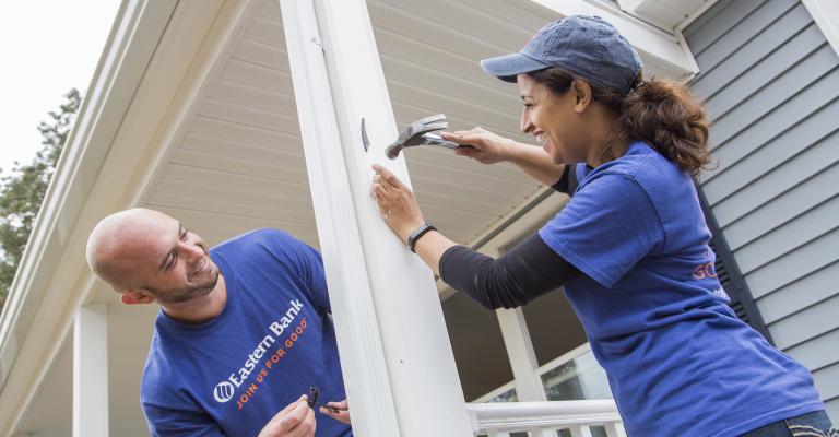 Eastern employees volunteering at Habitat for Humanity