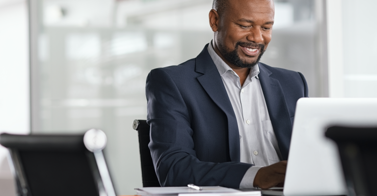 Business man on laptop