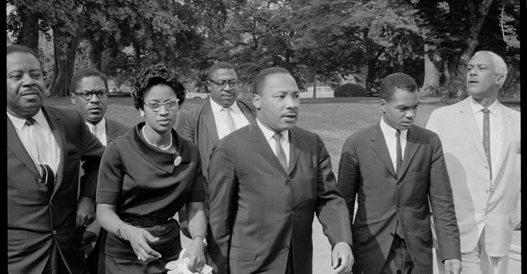 LBJ with Martin Luther King and cabinet meeting