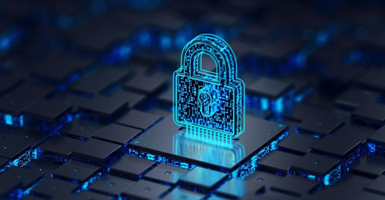 an illustration of a digital lock on top of a keyboard