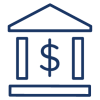 icon of cash in building