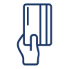 icon of hand holding card